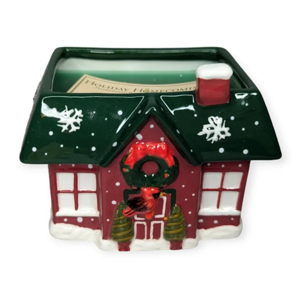 The White Barn Candle Company Holiday Homecoming Handpainted Birdhouse Candle - Picture 1 of 10